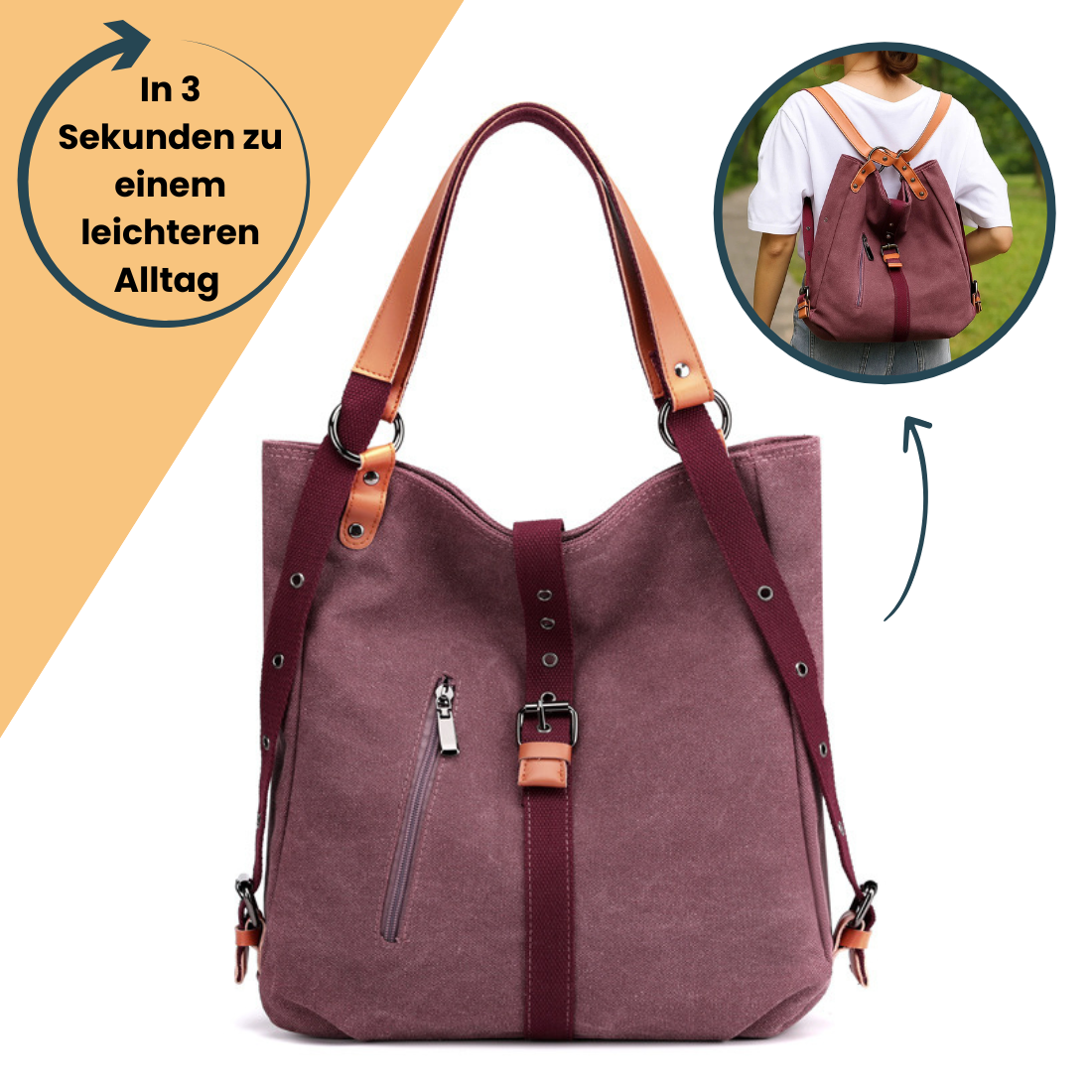 TONI - Deine praktische 3-in-1-Multifunktionstasche