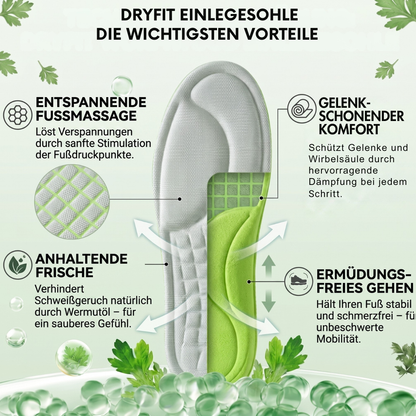 DRYFIT - 5D Einlegesohle: Antibakteriell & Schweißabsorbierend