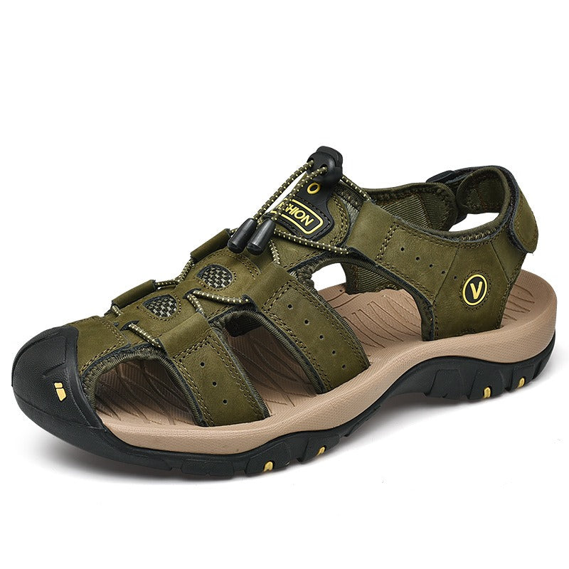 BERGWIND Outdoorsandale aus Echtleder – Unisex, weiches Fußbett mit Zehenschutz