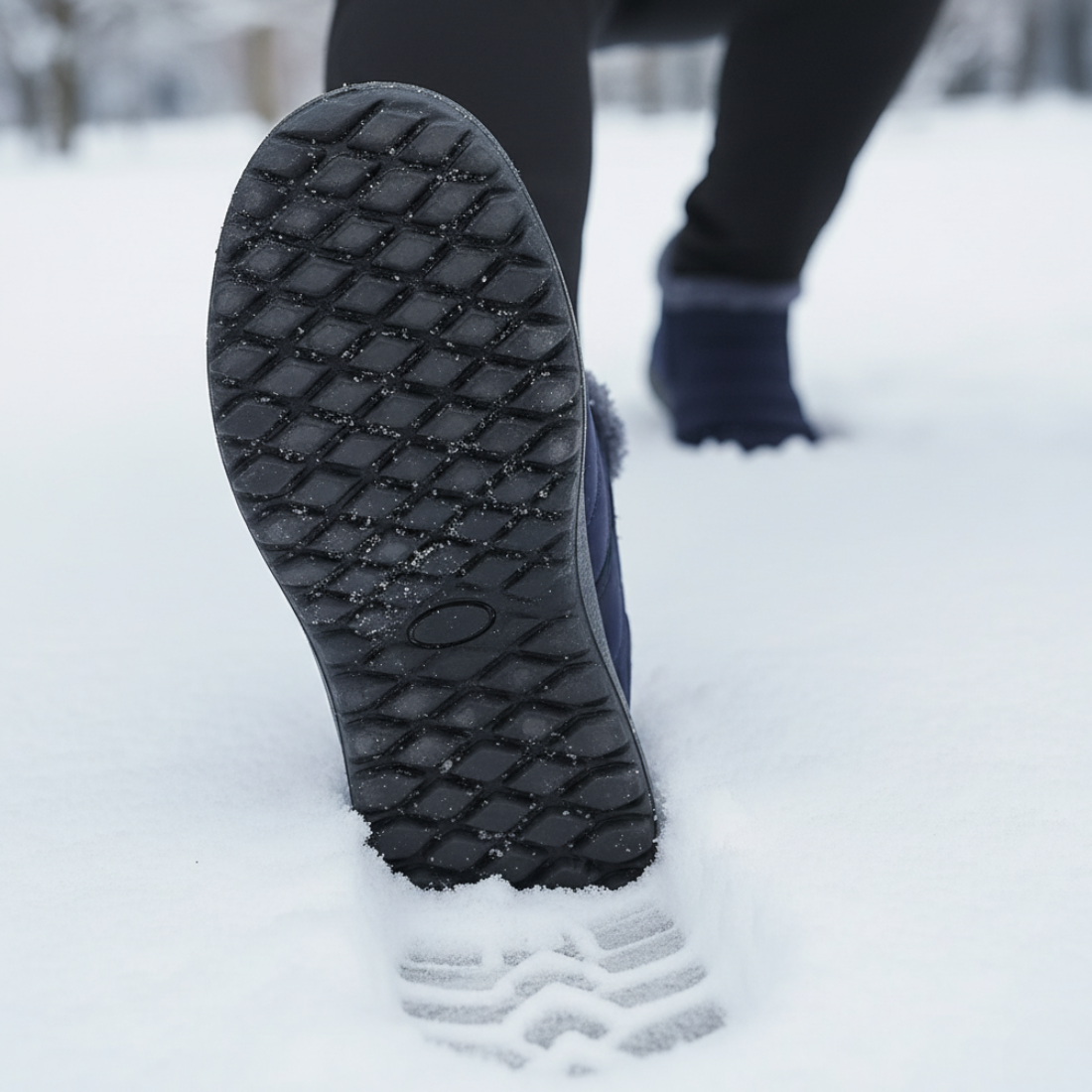 Schwarze NORDWIND Winterschuhe im Schnee