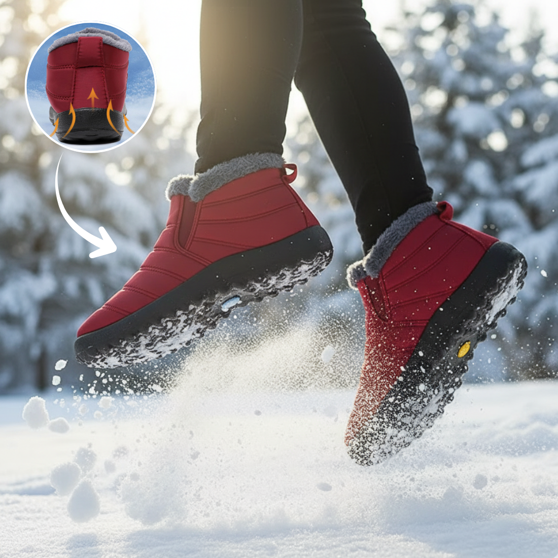 Grüne NORDWIND Winterschuhe bei einer Winterpause
